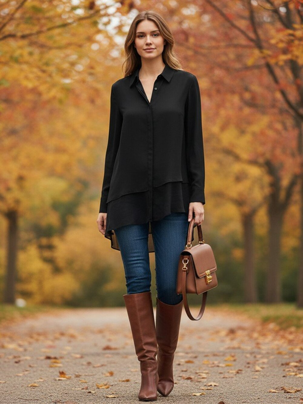 H by Halston Black Asymmetric Hem Button-Down Sheer Shirt. Size Extra Small